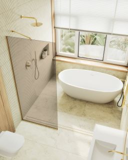 Душевая перегородка MaybahGlass MGD-696-3у 79см золото